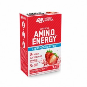 Optimum Nutrition Essential AMIN.O. ENERGY + Electrolytes Strawberry Burst 7 Stick Packs (7 Servings) Türkiye | 518763BJX