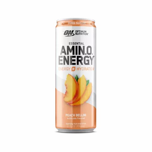 Optimum Nutrition ESSENTIAL AMIN.O. ENERGY+ Electrolytes Sparkling Peach Bellini 355ml * 12 Cans (12 Servings) Türkiye | 057341ZHS