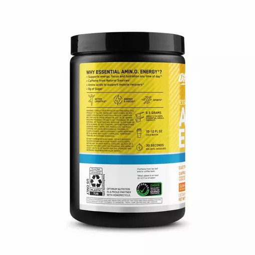 Optimum Nutrition Essential AMIN.O. ENERGY + Electrolytes *new* Sun-kissed Citrus 0.63 lb (30 Servings) Türkiye | 637409LBD