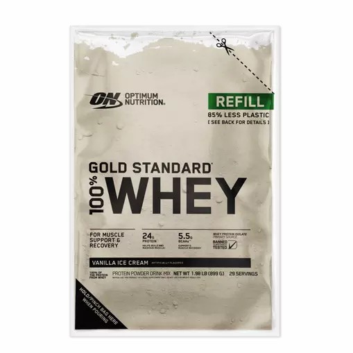 Optimum Nutrition GOLD STANDARD 100% WHEY™ Recyclable Refill Bag Vanilla Ice Cream 2 lb (29 Servings) Türkiye | 459703WRK