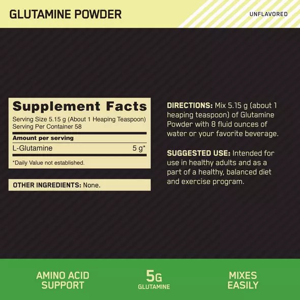 Optimum Nutrition Glutamine Powder 0.66 lb (58 Servings) Türkiye | 912760UAF