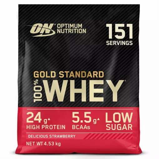 Optimum Nutrition Gold Standard 100% Whey Protein Powder Delicious Strawberry 4.53 kg (151 Servings) Türkiye | 062713KVL