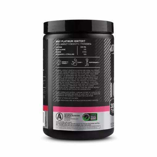 Optimum Nutrition Platinum Igniter Berry Lemonade Blast 0.84 lb (20 Servings) Türkiye | 265134PDK