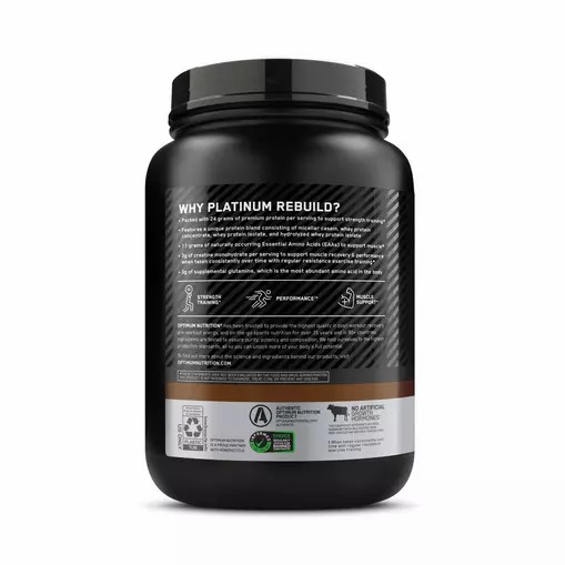 Optimum Nutrition Platinum Rebuild Dark Chocolate 1.67 lb (20 Servings) Türkiye | 971205DOZ